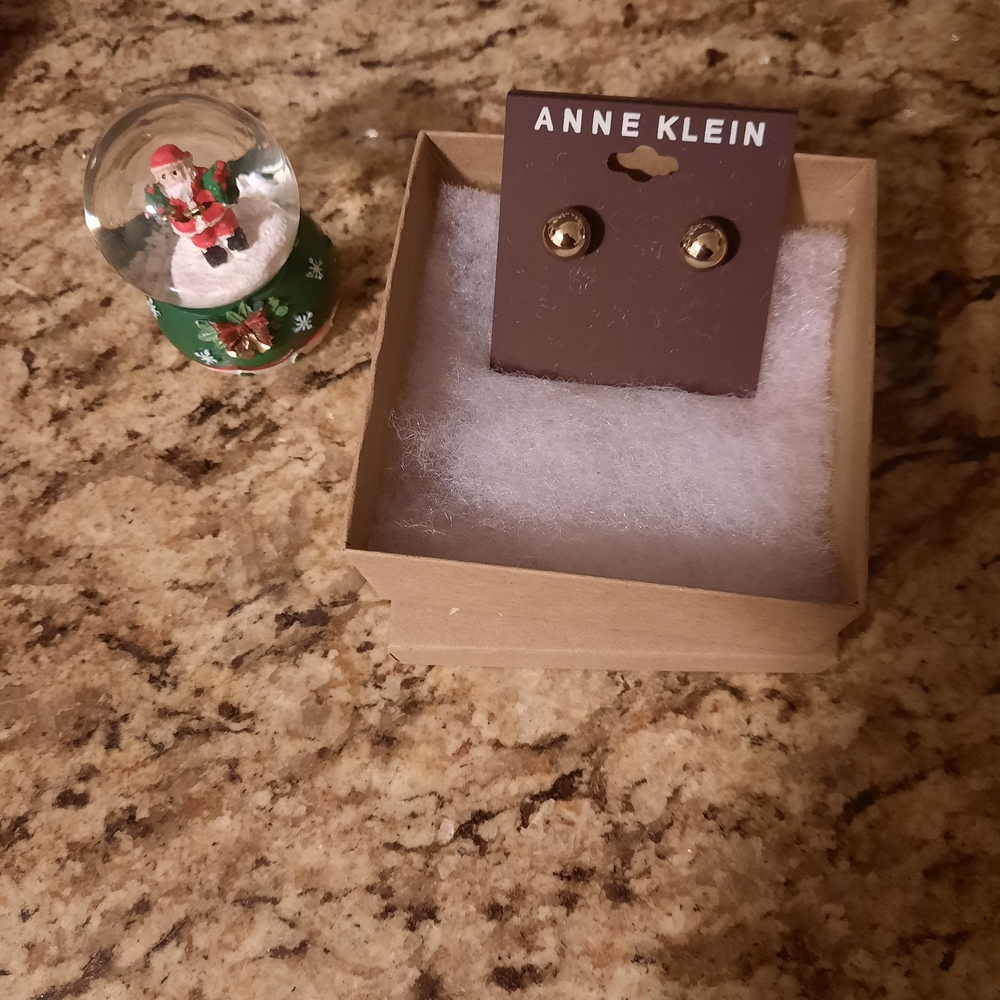 Anne Klein Gold Stud Earrings - Picture 3 of 4